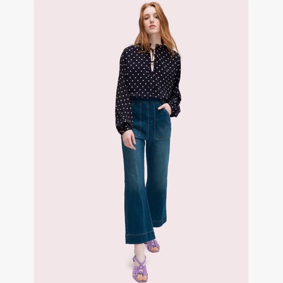 Kate Spade Mini Flora Tie-Neck Blouse - Picture 3 of 11